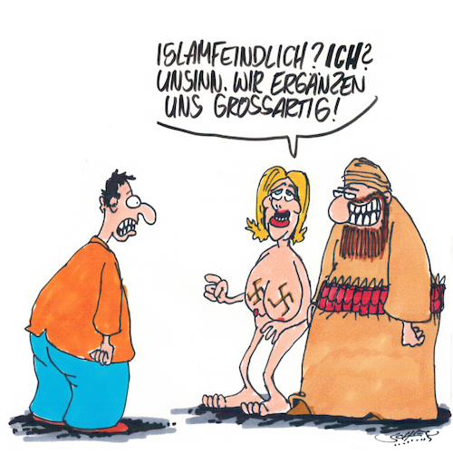 Cartoon: Ergänzung (medium) by Karsten Schley tagged rechtsextremismus,rassismus,terror,islamismus,religion,demokratie,kriminalität,gesellschaft,europa,politik,rechtsextremismus,rassismus,terror,islamismus,religion,demokratie,kriminalität,gesellschaft,europa,politik