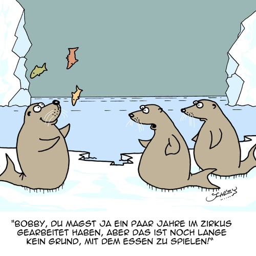 Cartoon: Erziehung (medium) by Karsten Schley tagged fressen,fische,meere,eis,robben,tiere,natur,familie,eltern,erziehung,arbeit,wetter,nahrung,futter,natur,tiere,robben,eis,meere,fische,fressen,futter,nahrung,wetter,arbeit,erziehung,eltern,familie