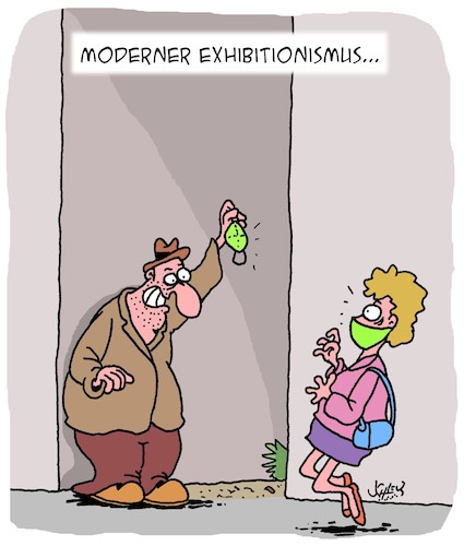 Cartoon: Exhibitionismus heute... (medium) by Karsten Schley tagged covid,19,coronavirus,masken,covidioten,gesundheit,ansteckung,europa,usa,gesellschaft,covid,19,coronavirus,masken,covidioten,gesundheit,ansteckung,europa,usa,gesellschaft