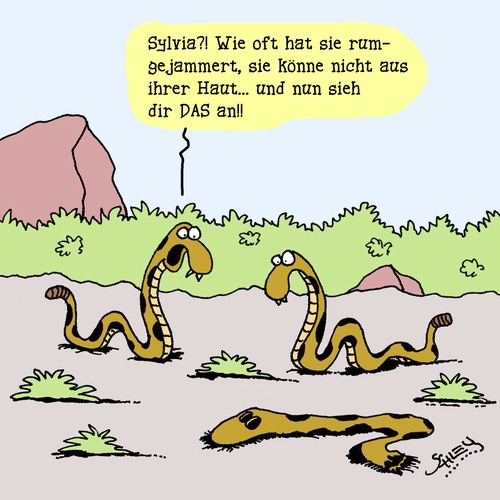 Cartoon: Falsche Schlange (medium) by Karsten Schley tagged natur,tiere,biologie,wildnis,frauen,psychologie,sprichworte,mentalität,natur,tiere,biologie,wildnis,frauen,psychologie,sprichworte,mentalität