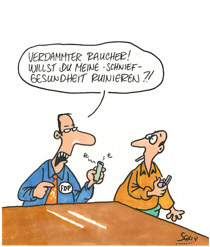 Cartoon: FDP will das Rauchen verbierten (medium) by Karsten Schley tagged fdp,rauchen,steuern,politik,politiker,verbote,wahlen,gesundheit,wirtschaft,gesellschaft,fdp,rauchen,steuern,politik,politiker,verbote,wahlen,gesundheit,wirtschaft,gesellschaft