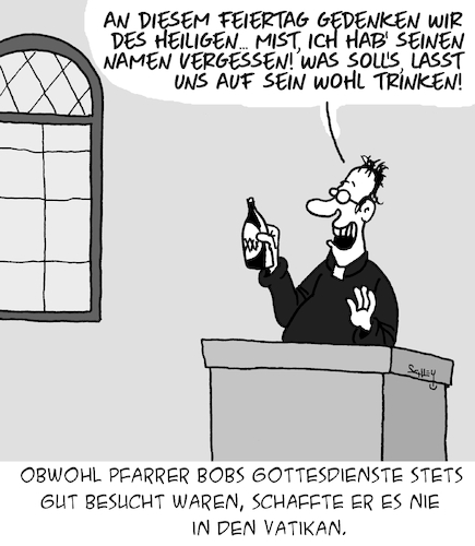 Cartoon: Feiertag (medium) by Karsten Schley tagged religion,kirche,feiertage,heilige,pfarrer,karriere,glaube,vatikan,gottesdienste,gesellschaft,religion,kirche,feiertage,heilige,pfarrer,karriere,glaube,vatikan,gottesdienste,gesellschaft