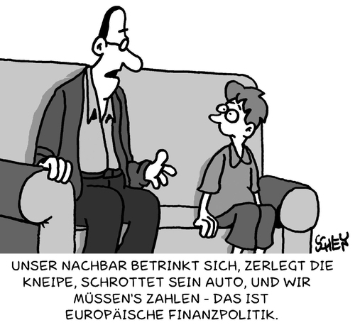 Cartoon: Finanzpolitik (medium) by Karsten Schley tagged europa,finanzen,finanzpolitik,euro,eurokrise,schulden,staatsschulden,rettungsschirm,griechenland,ezb,iwf,wirtschaft,geld,deutschland,europa,finanzen,finanzpolitik,euro,eurokrise,schulden,staatsschulden,rettungsschirm,griechenland