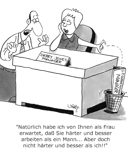 Cartoon: Frau und Karriere (medium) by Karsten Schley tagged arbeit,gleichberechtigung,männer,frauen,karriere,wirtschaft,business,geschlechter,patriarchat,politik,gesellschaft,arbeit,gleichberechtigung,männer,frauen,karriere,wirtschaft,business,geschlechter,patriarchat,politik,gesellschaft