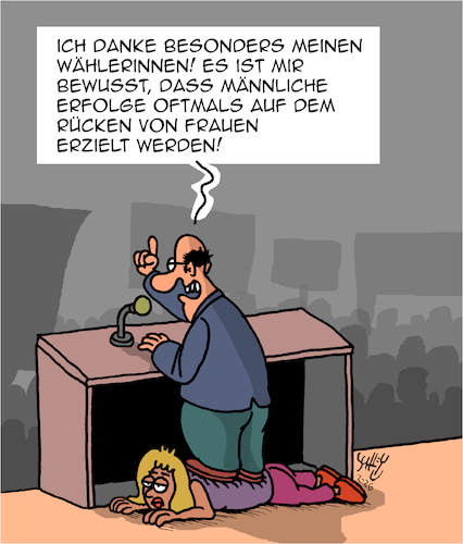Cartoon: Frauen (medium) by Karsten Schley tagged frauen,männer,patriarchat,frauenrechte,frauentag,erfolg,gleichberechtigung,politik,wirtschaft,gesellschaft,frauen,männer,patriarchat,frauenrechte,frauentag,erfolg,gleichberechtigung,politik,wirtschaft,gesellschaft