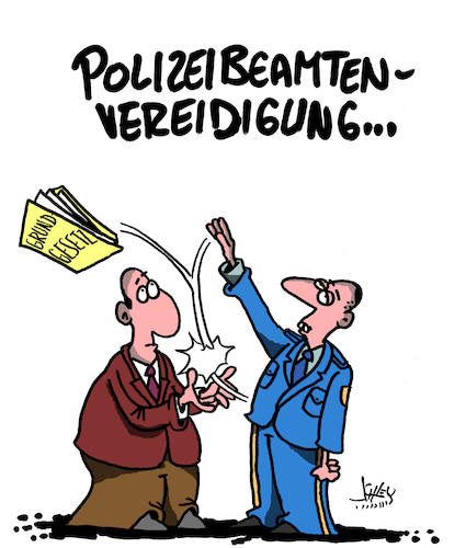 Cartoon: Freund und Helfer (medium) by Karsten Schley tagged polizei,neonazis,grundgesetz,verfassung,deutschland,gesellschaft,politik,polizei,neonazis,grundgesetz,verfassung,deutschland,gesellschaft,politik