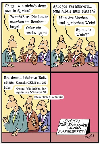 Cartoon: Friedensgespräche (medium) by Karsten Schley tagged syrien,politik,krieg,terror,russland,putin,assad,usa,diplomatie,europa,bombenhagel,tod,syrien,politik,krieg,terror,russland,putin,assad,usa,diplomatie,europa,bombenhagel,tod