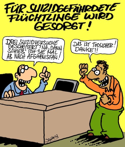 Cartoon: Fürsorge... (medium) by Karsten Schley tagged suizidprävention,flüchtlinge,deutschland,europa,rassismus,demokratie,humanität,politik,asyl,populismus,leben,tod,abschiebung,suizidprävention,flüchtlinge,deutschland,europa,rassismus,demokratie,humanität,politik,asyl,populismus,leben,tod,abschiebung