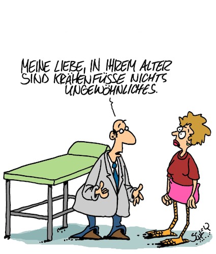 Cartoon: Ganz normal (medium) by Karsten Schley tagged ärzte,patienten,gesundheit,frauen,alter,aussehen,schönheit,gesellschaft,ärzte,patienten,gesundheit,frauen,alter,aussehen,schönheit,gesellschaft