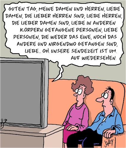 Cartoon: Gender.in (medium) by Karsten Schley tagged gendern,sprache,kultur,anordnungen,medien,verbote,politik,realitätsferne,legasthenie,schönsprech,neusprech,umerziehung,geschlechter,gesellschaft,deutschland,gendern,sprache,kultur,anordnungen,medien,verbote,politik,realitätsferne,legasthenie,schönsprech,neusprech,umerziehung,geschlechter,gesellschaft,deutschland