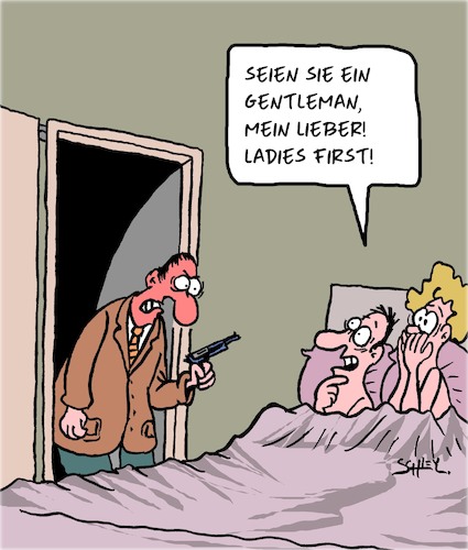 Cartoon: Gentleman (medium) by Karsten Schley tagged liebe,beziehungen,seitensprung,männer,frauen,galanterie,manieren,betrug,ehe,gesellschaft,liebe,beziehungen,seitensprung,männer,frauen,galanterie,manieren,betrug,ehe,gesellschaft