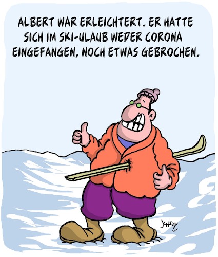 Cartoon: Gesunder Ski-Urlaub! (medium) by Karsten Schley tagged urlaub,ski,sport,freizeit,corona,reisen,österreich,lockdown,gesellschaft,urlaub,ski,sport,freizeit,corona,reisen,österreich,lockdown,gesellschaft