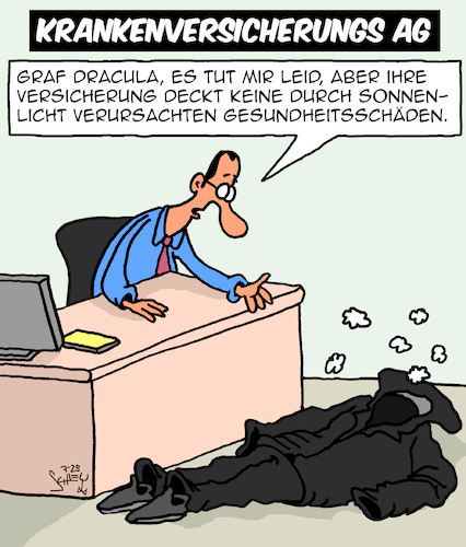 Cartoon: Gesundheitsschädlich!! (medium) by Karsten Schley tagged gesundheit,krankenversicherung,sommer,sonnenlicht,vampire,versicherungsverträge,vertreter,mythen,legenden,medien,literatur,comics,filme,gesellschaft,gesundheit,krankenversicherung,sommer,sonnenlicht,vampire,versicherungsverträge,vertreter,mythen,legenden,medien,literatur,comics,filme,gesellschaft