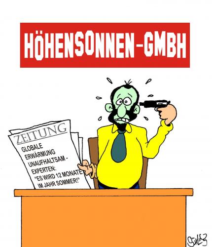 Cartoon: Globale Erwärmung (medium) by Karsten Schley tagged klima,natur,wirtschaft,geld,business