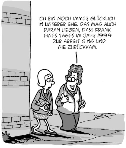 Cartoon: Glückliche Ehefrau (medium) by Karsten Schley tagged ehe,glück,arbeit,männer,frauen,liebe,beziehungen,gesellschaft,ehe,glück,arbeit,männer,frauen,liebe,beziehungen,gesellschaft