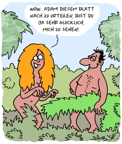 Cartoon: Glücklicher Mann (medium) by Karsten Schley tagged paradies,adam,eva,bibel,religion,christentum,beziehungen,männer,frauen,mythen,legenden,märchen,paradies,adam,eva,bibel,religion,christentum,beziehungen,männer,frauen,mythen,legenden,märchen,sex