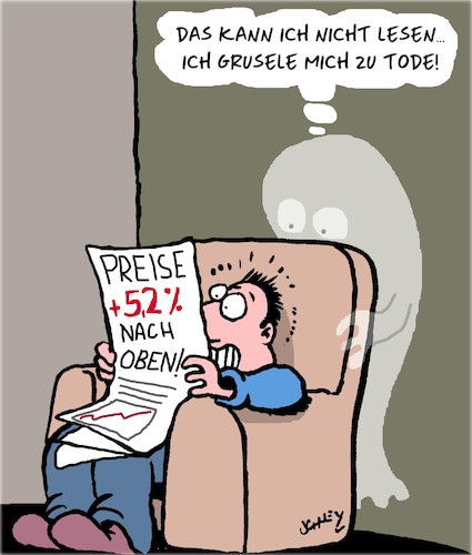 Cartoon: Grusel-Preise (medium) by Karsten Schley tagged preise,preissteigerung,verbraucher,inflation,geld,euroraum,politik,bip,wirtschaft,gesellschaft,preise,preissteigerung,verbraucher,inflation,geld,euroraum,politik,bip,wirtschaft,gesellschaft