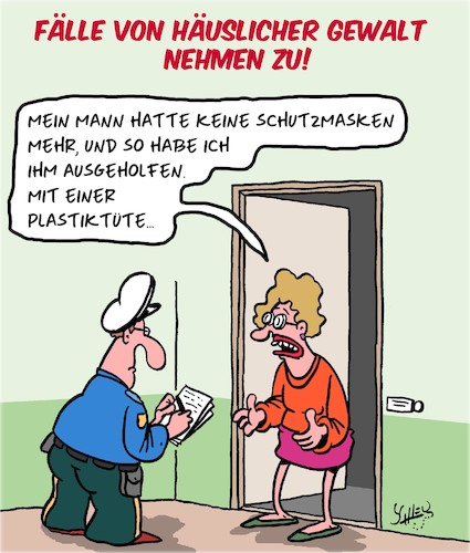 Cartoon: Häusliche Gewalt (medium) by Karsten Schley tagged coronavirus,covid19,quarantäne,gewalt,kriminalität,familien,gesundheit,politik,beziehungen,ehe,gesellschaft,coronavirus,covid19,quarantäne,gewalt,kriminalität,familien,gesundheit,politik,beziehungen,ehe,gesellschaft