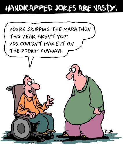Handicapped Jokes By Karsten Schley | Philosophy Cartoon | TOONPOOL