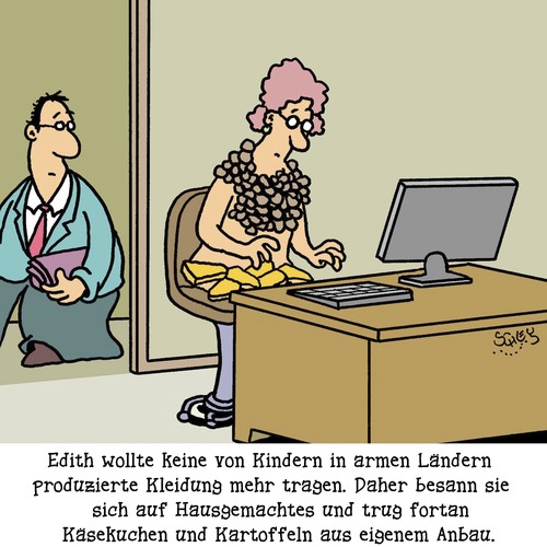 Cartoon: Hausgemacht (medium) by Karsten Schley tagged kleidung,armut,mode,kinderarbeit,hausgemachtes,business,wirtschaft,geld,profite,kinder,ausbeutung,kleidung,armut,mode,kinderarbeit,hausgemachtes,business,wirtschaft,geld,profite,kinder,ausbeutung