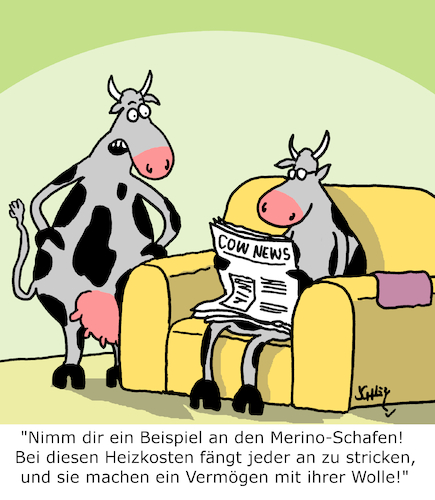 Cartoon: Heizkosten (medium) by Karsten Schley tagged heizkosten,energiekosten,sparen,stricken,wolle,tiere,politik,winter,gesellschaft,heizkosten,energiekosten,sparen,stricken,wolle,tiere,politik,winter,gesellschaft