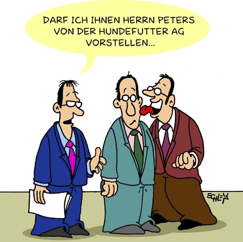 Cartoon: Herr Peters (medium) by Karsten Schley tagged ernährung,hundefutter,hunde,tiere,geld,konzerne,wirtschaft,business,business,wirtschaft,konzerne,geld,hunde,hundefutter,ernährung