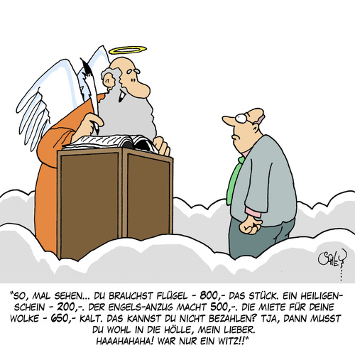 Cartoon: Himmel!! (medium) by Karsten Schley tagged leben,tod,religion,christentum,geld,miete,pleite,business,gott,himmel,hölle,teufel,leben,tod,religion,christentum,geld,miete,pleite,business,gott,himmel,hölle,teufel