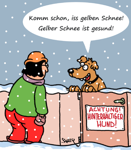 Cartoon: Hinterhältig (medium) by Karsten Schley tagged tiere,mentalität,haustiere,hunde,natur,wachhunde,menschen,winter,schnee,gesellschaft,tiere,mentalität,haustiere,hunde,natur,wachhunde,menschen,winter,schnee,gesellschaft