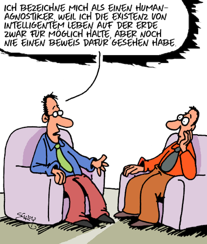 Cartoon: Human-Agnostik (medium) by Karsten Schley tagged glaube,agnostik,philosophie,zweifel,religion,menschheit,intelligenz,erde,gesellschaft,politik,medien,glaube,agnostik,philosophie,zweifel,religion,menschheit,intelligenz,erde,gesellschaft,politik,medien