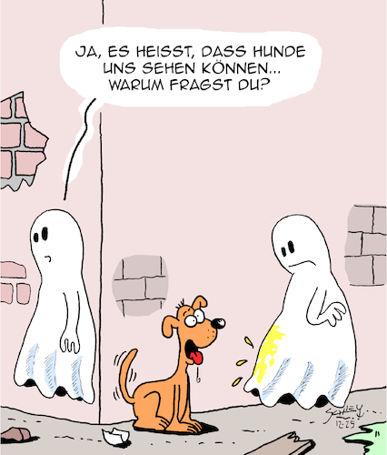 Cartoon: Hunde sehen das (medium) by Karsten Schley tagged haustiere,hunde,fähigkeiten,instinkte,gespenster,übersinnliches,geister,mythen,legenden,medien,literatur,filme,comics,haustiere,hunde,fähigkeiten,instinkte,gespenster,übersinnliches,geister,mythen,legenden,medien,literatur,filme,comics