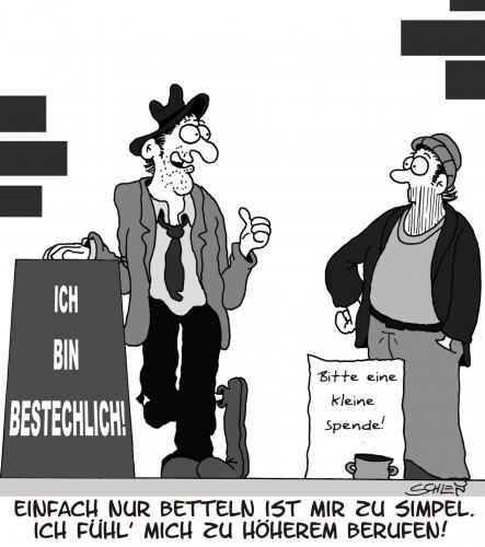 Cartoon: Ich bin bestechlich! (medium) by Karsten Schley tagged business,geld,gewinn,profit,markt,wirtschaft,kriminalität,wirtschaftskriminalität