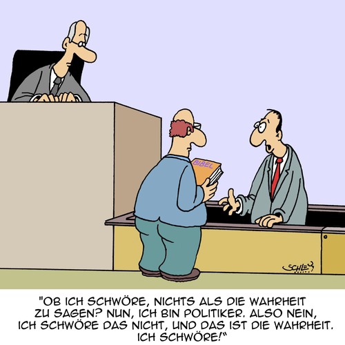 Cartoon: Ich schwör! (medium) by Karsten Schley tagged justiz,gerichte,rechtsanwälte,zeugen,politiker,recht,gesetz,wahrheit,wahrheitsfindung,manipulation,sprache,justiz,gerichte,rechtsanwälte,zeugen,politiker,recht,gesetz,wahrheit,wahrheitsfindung,manipulation,sprache