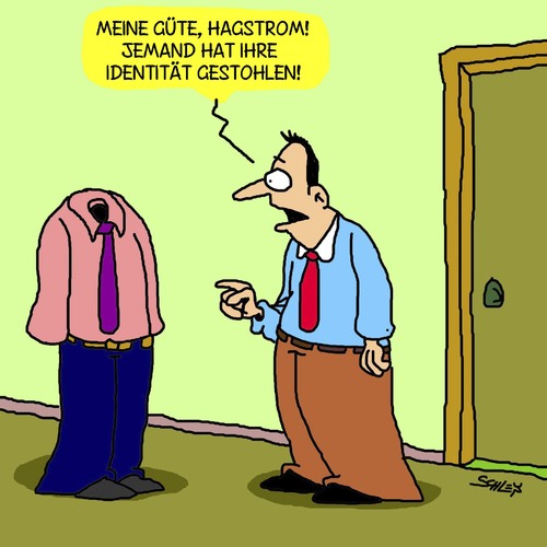 Cartoon: Identität (medium) by Karsten Schley tagged kriminalität,gesellschaft,internet,deutschland,computer,kriminalität,gesellschaft,internet,deutschland,computer