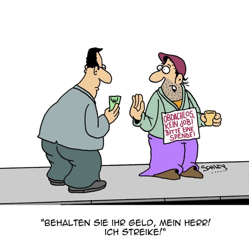 Cartoon: IM STREIK!! (medium) by Karsten Schley tagged wirtschaft,business,arbeit,arbeitgeber,arbeitnehmer,arbeitslosigkeit,gewerkschaften,armut,arbeitskampf,streik,geld,obdachlosigkeit,wirtschaft,business,arbeit,arbeitgeber,arbeitnehmer,arbeitslosigkeit,gewerkschaften,armut,arbeitskampf,streik,geld,obdachlosigkeit