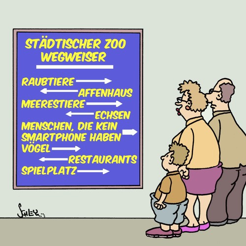 Cartoon: Im Zoo (medium) by Karsten Schley tagged tiere,zoo,natur,smartphones,familie,technik,kommunikation,kommunikationstechnik,freizeit,bildung,tiere,zoo,natur,smartphones,familie,technik,kommunikation,kommunikationstechnik,freizeit,bildung