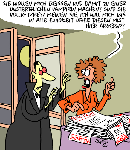 Cartoon: In alle Ewigkeit (medium) by Karsten Schley tagged leben,tod,mythen,legenden,vampire,medien,filme,comics,literatur,geld,rechnungen,steuern,finanzen,armut,gesellschaft,politik,leben,tod,mythen,legenden,vampire,medien,filme,comics,literatur,geld,rechnungen,steuern,finanzen,armut,gesellschaft,politik