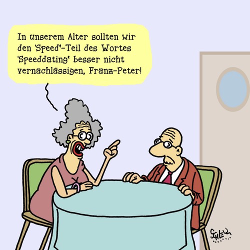 Cartoon: In unserem Alter... (medium) by Karsten Schley tagged dating,liebe,alter,männer,frauen,zeit,restaurants,leben,lebendsabend,dating,liebe,alter,männer,frauen,zeit,restaurants,leben,lebendsabend