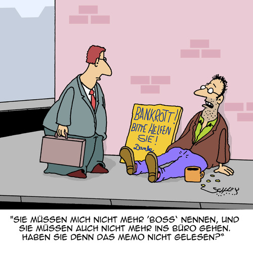 Cartoon: Informationsfluss (medium) by Karsten Schley tagged arbeitgeber,arbeitnehmer,wirtschaft,business,pleite,geld,memos,soziales,armut,konjunktur,arbeitgeber,arbeitnehmer,wirtschaft,business,pleite,geld,memos,soziales,armut,konjunktur