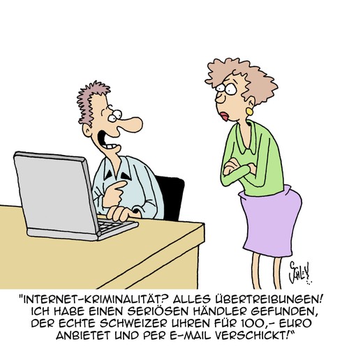 Cartoon: Internet-Kriminalität (medium) by Karsten Schley tagged internet,ecommerce,online,shopping,business,wirtschaft,verkaufen,verkäufer,kriminalität,internet,ecommerce,online,shopping,business,wirtschaft,verkaufen,verkäufer,kriminalität
