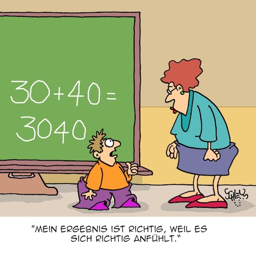 Cartoon: Is richtig... (medium) by Karsten Schley tagged postfaktisch,bildung,schule,gefühle,wahrheit,wissenschaft,fakten,lehrer,postfaktisch,bildung,schule,gefühle,wahrheit,wissenschaft,fakten,lehrer