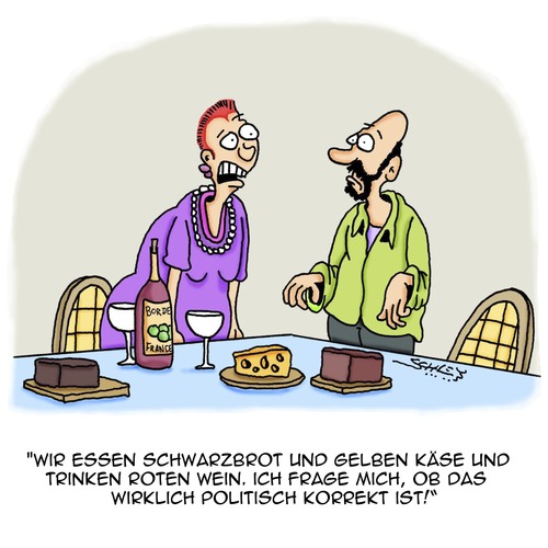 Cartoon: Ist das korrekt?? (medium) by Karsten Schley tagged politik,politische,korrektheit,ernährung,essen,politik,politische,korrektheit,ernährung,essen