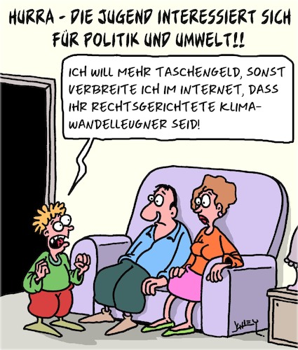 Cartoon: Jugend und Politik (medium) by Karsten Schley tagged jugend,familien,politik,umwelt,klimawandel,bildung,internet,medien,gesellschaft,deutschland,jugend,familien,politik,umwelt,klimawandel,bildung,internet,medien,gesellschaft,deutschland