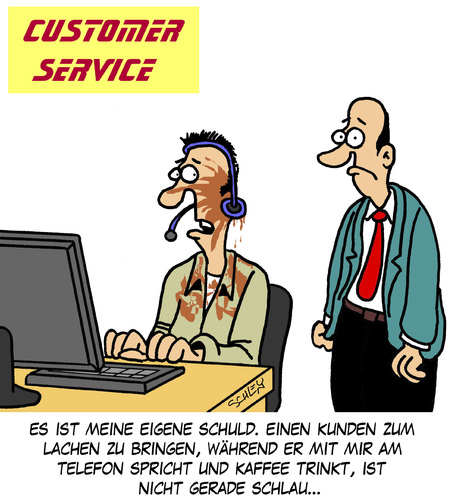 Cartoon: Kaffee (medium) by Karsten Schley tagged kunden,arbeitnehmer,arbeitgeber,wirtschaft,jobs,arbeit,kundenservice,kunden,kundenservice,arbeit,jobs,wirtschaft,arbeitgeber,arbeitnehmer