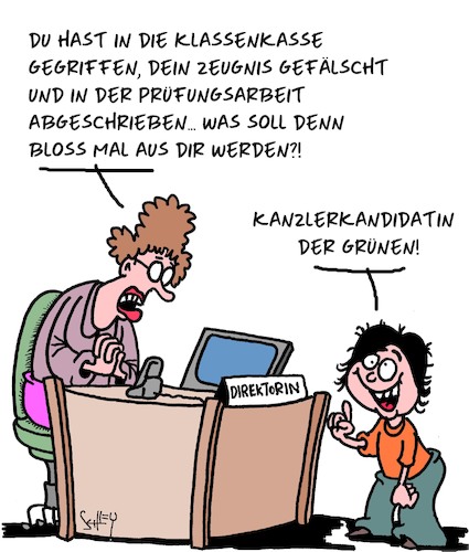 Cartoon: Karriere bei den Grünen (medium) by Karsten Schley tagged wahlen,kandidaten,plagiate,boni,lebenslauf,demokratie,politik,medien,gesellschaft,deutschland,wahlen,kandidaten,plagiate,boni,lebenslauf,demokratie,politik,medien,gesellschaft,deutschland