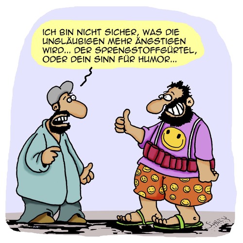 Cartoon: Keine Ahnung... (medium) by Karsten Schley tagged humor,terrorismus,daesh,kriminalität,religion,sicherheit,angst,gesellschaft,politik,demokratie,humor,terrorismus,daesh,kriminalität,religion,sicherheit,angst,gesellschaft,politik,demokratie