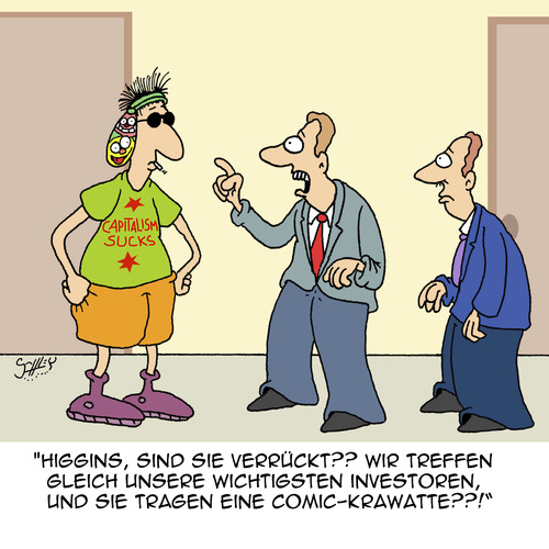 Cartoon: Kleider machen Leute (medium) by Karsten Schley tagged business,jobs,investments,investoren,wirtschaft,meetings,konzerne,geld,aktien,kleidung,kleiderordnung,dress,code,business,jobs,investments,investoren,wirtschaft,meetings,konzerne,geld,aktien,kleidung,kleiderordnung,dress,code