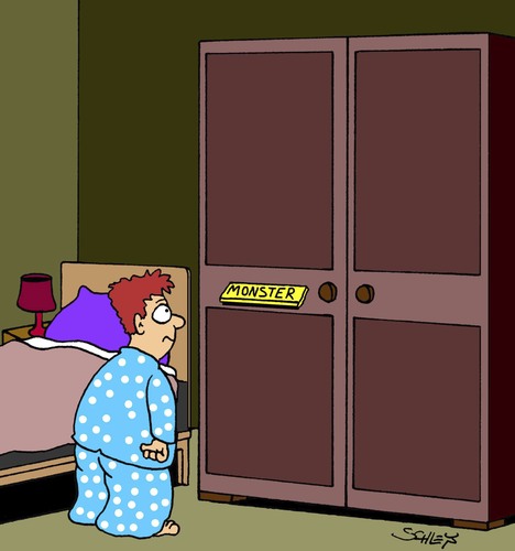 Cartoon: Kleiderschrank (medium) by Karsten Schley tagged kinder,jugend,träume,alpträume,monster,horror,nacht,schlaf,schlafen,schlaflosigkeit,kinder,jugend,träume,alpträume,monster,horror,nacht,schlaf,schlafen,schlaflosigkeit