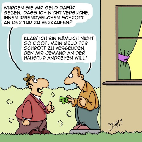 Cartoon: Klinkenputzer (medium) by Karsten Schley tagged verkäufer,kunden,vertreter,umsätze,verkaufsstrategie,business,wirtschaft,taktik,geld,verkäufer,kunden,vertreter,umsätze,verkaufsstrategie,business,wirtschaft,taktik,geld