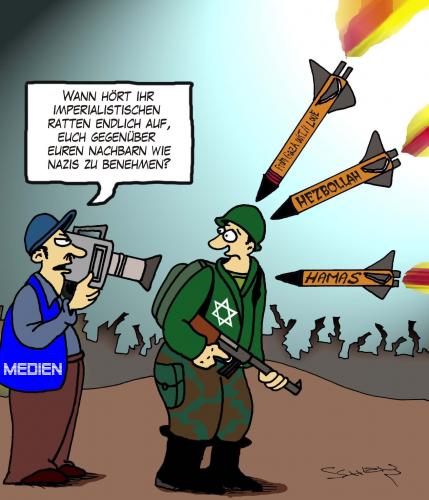 Cartoon: Kriegstreiber! (medium) by Karsten Schley tagged naher,osten,israel,terror,krieg