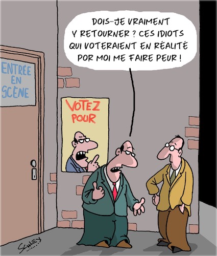 Cartoon: La Peur (medium) by Karsten Schley tagged politiques,politicians,elections,electeurs,democratie,peur,politiques,politicians,elections,electeurs,democratie,peur